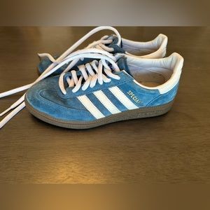 Adidas blue samba-like shoes